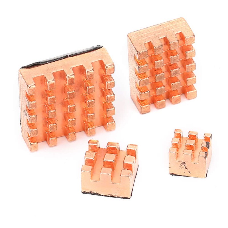 4 PCS Pure Coper Heatsink, Surface Cutting Polyhedron Cooling Heat