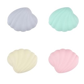 DRGNSAMU 4 Pack Soft Silicone Pill Organizer for Travel, Jewelry Box Sea Shell Storage Container,Jewelry,Necklace, Ring, Portable, Dish Shell Jewelry Holder Jewelry Storage Case Food Grade Silicone