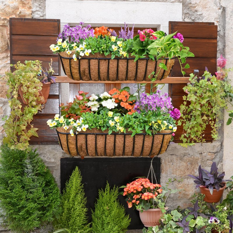 WenYa 2Pcs Hanging Basket Liner, 24 Inch Pre-formed Molded Coco