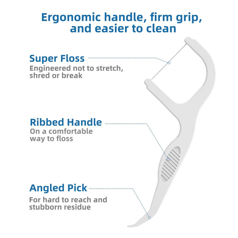 VINSULLA Professional Clean Flossers, Toothpick, Extra Strong Floss Picks, 150