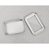 Ruwado 4 Pcs Metal Containers with Clear Window Empty Rectangular