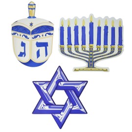 Beistle 22416 Hanukkah Cutouts, 10-Inch, 3 Per Package