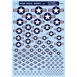 SANKOMARK INDUSTRIAL Reptojida Plastic Model Water Transfer U.S.Insignia1 1947 Current K-01 5.3 x 7.77 Inch Reptojida Wing Decal