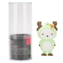 U DISK USB2.0 Interface Vibration Resistant Portable Hot Swap Cute Cartoon Style Memory Stick for Laptop Light Green 64GB