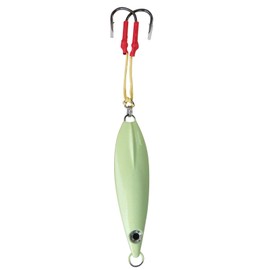 Fish WOW! 500g Super Glow Fishing Flat Fall Vertical Trolling Jig with Two Assist Hooks