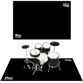 Drum Rug Mat with Non-Slip Grip Bottom, 4x6ft Drum Carpet Noise Reduction, Floor Protection for Electric Drum and Jazz Drum Set Splash Stands, Gift for Drummers, Music Drum Accessorie, 48x72in, Black