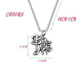 CHOORO Bite Me Charm Collar/Pendientes Bite Me Vampiro Charm Joyería Buffy The Vampire Slayer Jewelry