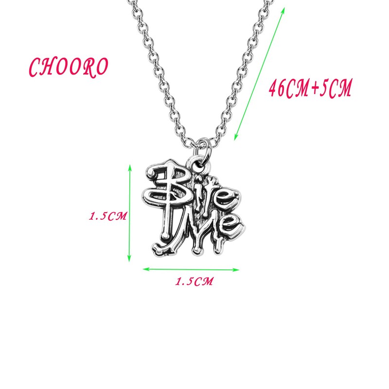 CHOORO Bite Me Charm Collar/Pendientes Bite Me Vampiro Charm Joyería