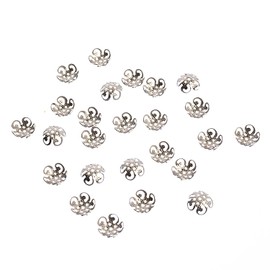 John Bead 24pcs Stainless Steel Bead Cap 8mm 24pcs - Jewelry Findings Kit for DIY Jewelry Making Supplies Findings
