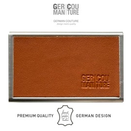 GC Edelstahl Stick Etui für TEREA o. für HEETS Zubehör mit echtem Leder kompatibel mit IQOS ILUMA PRIME Tabaksticks u. LIL Zigarettenetui - Stickbox, cognac