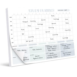 School Revision Supplies, Study Essentials, BIROYAL A4 Study & Revision Planner Pad 50 Sheet | Weekly Hourly Planner Pad, Revision Essentials 210x280mm