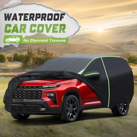 Mixsuper Liner Mixsuper Liner Car Cover for Chevy Traverse 2009-2026, Full Car Cover All Weather Car Covers for Chevy Traverse, Waterproof Outdoor Cover with Zipper Door Reflective Strips