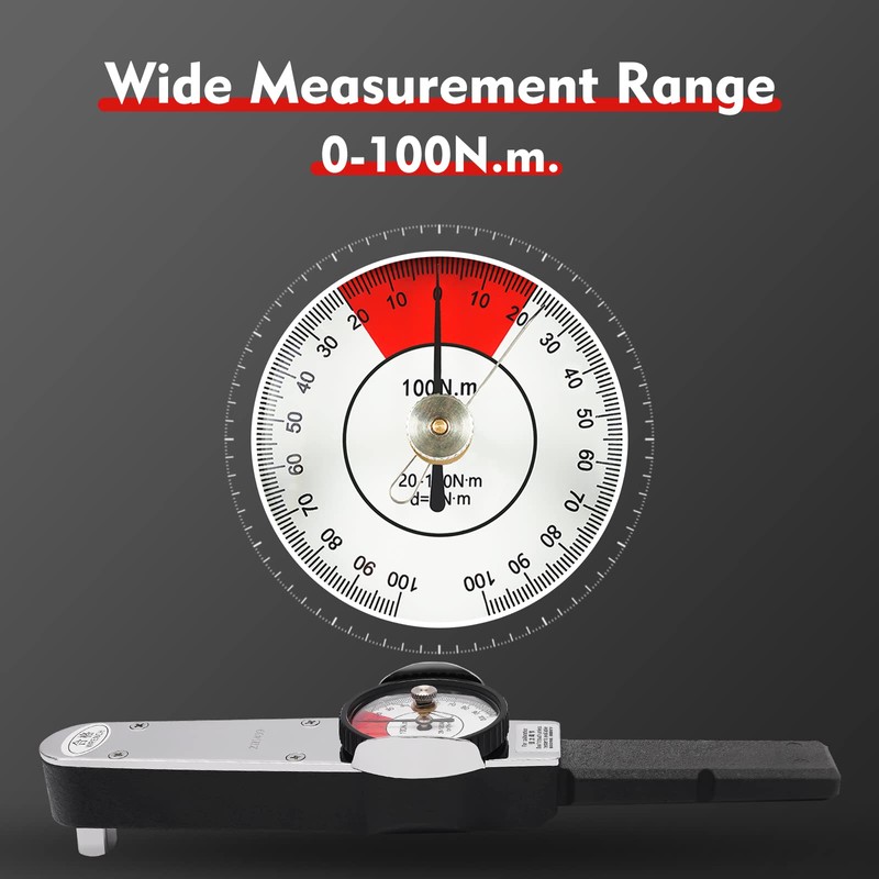 MaldHau Dial Indicator Torque Wrench, Inch Pound Torque Wrench 1/2"