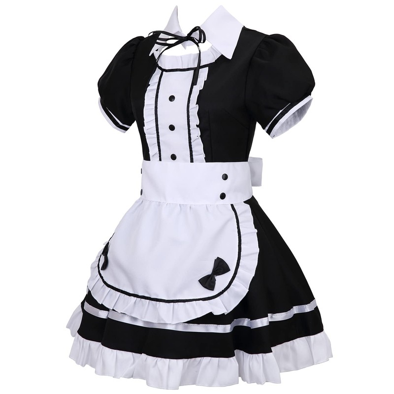 Colorful House Women's Cosplay French Apron Maid Fancy Dress Costume