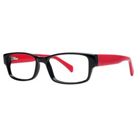 MODERN OPTICAL CHILL UNISEX PLASTIC EYEGLASSES 46-15-135 BLK/RED W/ SOFT CASE