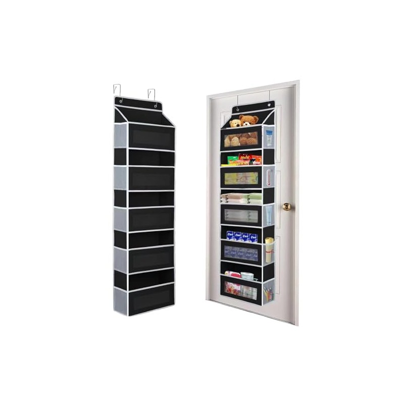 Chutai 2 Pack Over The Door Organizer Black