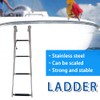 4 Step Telescoping Boat Ladder Folding Pontoon Dock Ladder, Stainless