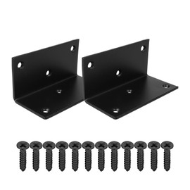 Heavy-Duty L-Shaped Corner Brackets - 2 PCS 4" x 2" x 2" Metal 90-Degree Angle Brackets for Furniture and DIY Projects,Thickness 3mm