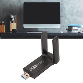 Haofy Adaptador WiFi USB3.0, Transmisión Estable de Alto Rendimiento Tarjeta de Red para Computadora Portátil 2.4G 5.8G Banda Dual para Empresas para Oficina