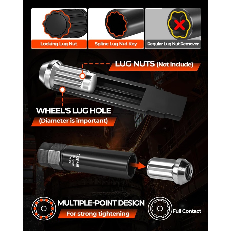 10 Spline Lug Nut Socket, Compatible with Bimecc 10 Spline