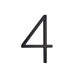 nanlyiau House Numbers Black Matt House Number 3D Black Metal House Numbers 5 in / 12.5 cm Floating House Number Sign Door Numbers Signage Plaque Street Home Address Numbers (xhj 5 in 4)