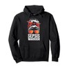 Sepsis Warrior Messy Bun Red Bandana Awareness Pullover Hoodie