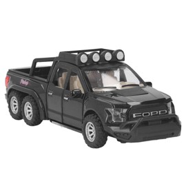 Pull Back Truck Toy 1:28 Scale Alloy Plastic Pullback Mechanism Pickup Truck Toy for Kids Ages Over 3 Party Home Black