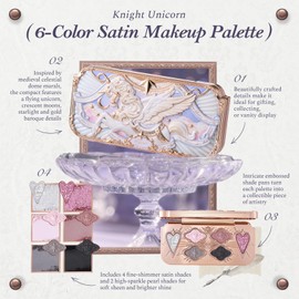 Knight Unicorn 6-Color Satin Makeup Palette,Smoky Pink & Black