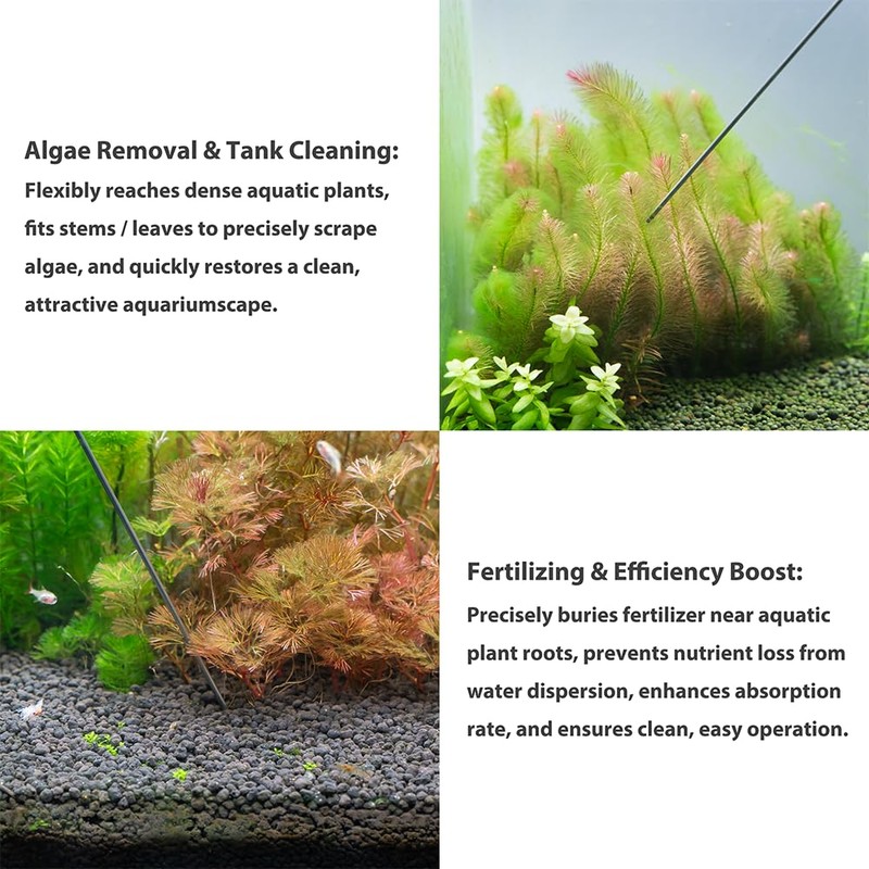 LINLAN 15.7-in Stainless Steel Aquarium Plant Fertilizer Injector Kit -