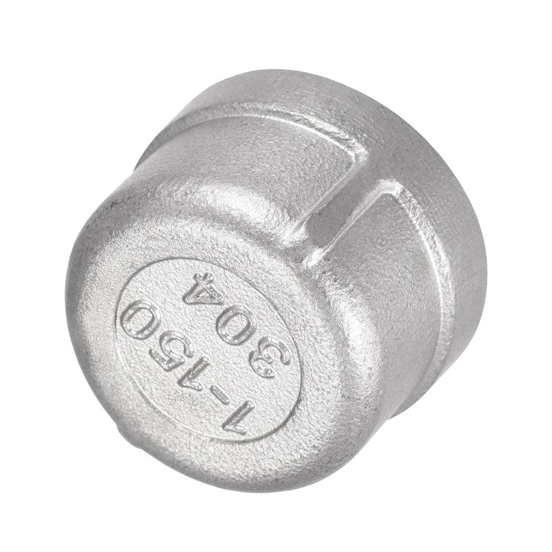 sourcing map 304 Stainless Steel Pipe End Cap Fitting 1