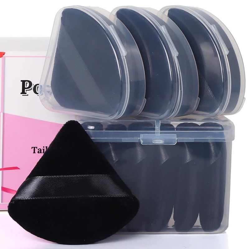Ocim 10Pcs Triangle Powder Puffs for Face Powder,Soft Velour Makeup