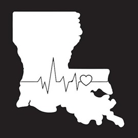Louisiana Heartbeat Love Life CCI Decal Vinyl Sticker|Cars Trucks Vans Walls Laptop|White|5.5 x 5.5 in|CCI2389