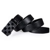 Barry.Wang Men's Leather Belt Black Ratchet Belt with 3 Automatic