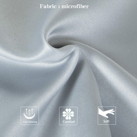 NTBAY 2 Pack Zippered Satin Pillow Cases for Hair and Skin, Luxury Standard Hidden Zipper Pillowcases Set of 2, 50x75 cm, Grey