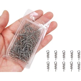 150Pcs/Box Fishing Crank Hook Centering Pin Fishing Baits Lure Rigs Fixed Latch Needle Spring Twist Lock,Length 0.6"