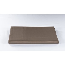 LENZUOLISSIMI - Single Satin Cotton Satin Bed Sheet 300 Thread Count 180 x 290 cm Made in Italy - Brown