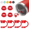 Straw Cover for YETI Cup, 4 Sets Silicone Spill Stopper