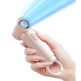 WSKEN Mini Handheld Portable Fan - Small Pocket Powerful Turbo Fan Personal Rechargeable Battery Operated USB Charger, 5 Speeds Summer Travel Essentials Gifts for Women/Men/Working/Outdoor,Pink