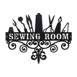 KOYILTD Sewing Room Decor Black Metal Wall Decor Sewing Accessories Quilting Room Sign Home Sign Wall Decor Unique Art Craft for Mom Grandma Women Gifts for Quilter (Classic)