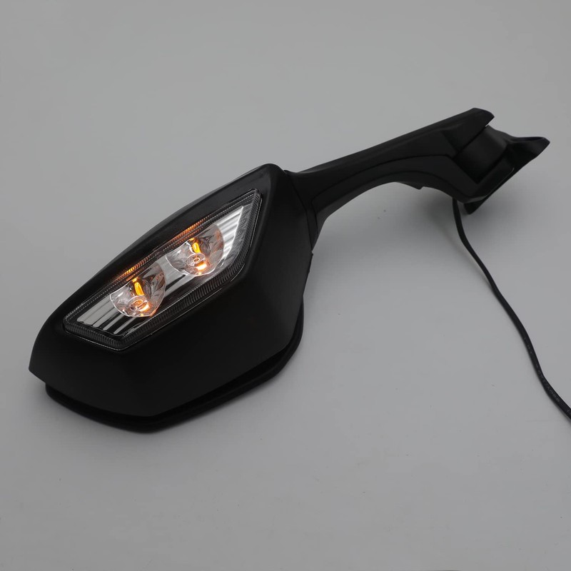 HTTMT- Black Rear View Mirrors w/Turn Signals Compatible with Kawasaki