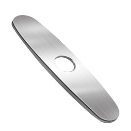 NICOLEKAY Sink Hole Cover, Escutcheon Plate Stainless Steel Deck Plate for 1 or 3 Hole Bathroom or Kitchen Sink Faucet Mixer Tap 10"(SILVER)