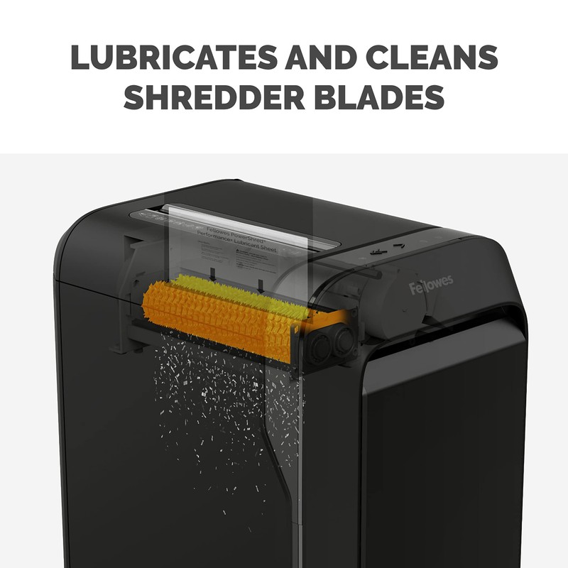 Fellowes Powershred Performance Paper Shredder Lubricant Sheets with Paper Shredder