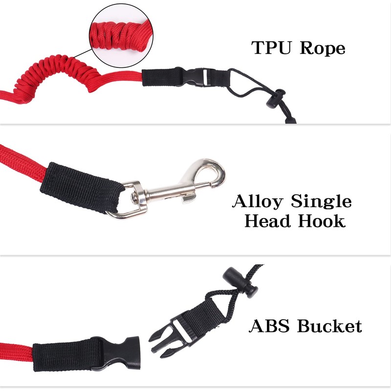 Qaziuy 2Pcak Kayak Paddle Leash, Elastic Kayak Paddle Rope with