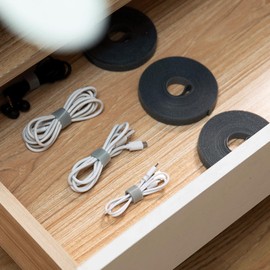 Adjustable Cable Straps with Buckles, Free Cut Length, White Reusable Fastening Cable Ties, Hook and Loop Securing Strap for Cable Tidy, Wire Management, Cord Organiser (Free cutting-Black-3.28Ft/1m)