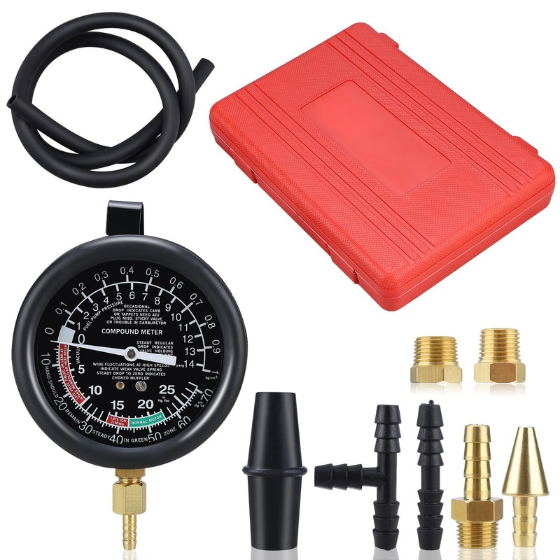 8MILELAKE Fuel Pump and Vacuum Tester Gauge Leak Carburetor Pressure