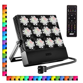SANSI Led Flood Light 500W Equivalent,RGBW Outdoor Color Changing Led Stage Landscape Lights with COC Tech.,Remote Control Floodlights 70W,16 Colors 4 Modes,Dimmable for Party Wall Wash Garden