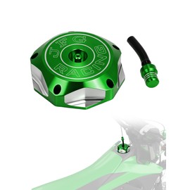 JFG RACING Billet Gas Fuel Tank Cap Cover for KX85 KX100 14-23/KX250 05-08 19-23/KLX110L 10-20/KX250F KX450F 06-18/KX450 19-23/KLX450R 08-15 18-19/KFX450R 08-23-Green