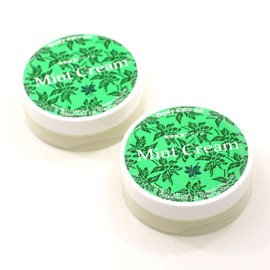Kitami Hakka Tsusho Mint Cream Horse Oil Peppermint Moisturizing Cream, 0.7 oz (20 g) x 2 Pieces, Set of Horse Oil, Beeswax, Body Care Cream with Only Natural Ingredients
