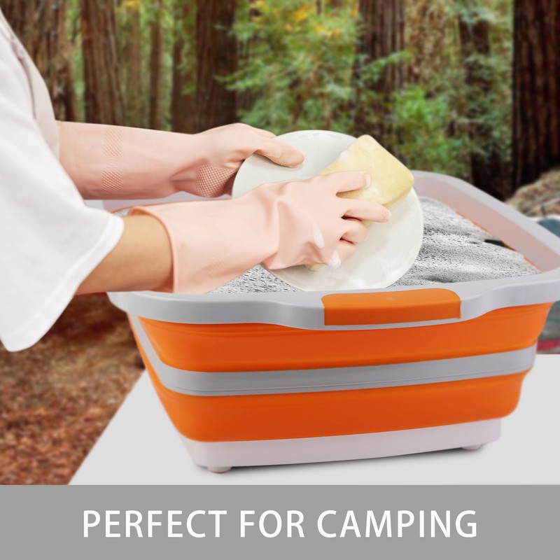 Tiawudi Large Collapsible BBQ Prep Tub with Lid(4.22 Gal/16L), Foldable