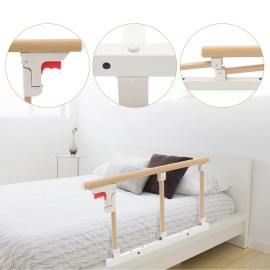 Folding Bed Rails For Elderly Medical Hospital Side Wooden Adults Guard Rail